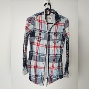 Abercrombie super soft cotton button down shirt plaid